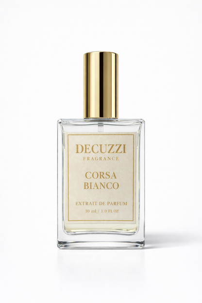 Corsa Bianco Parfum - Fragancia fresca de lujo | Vainilla y té blanco |