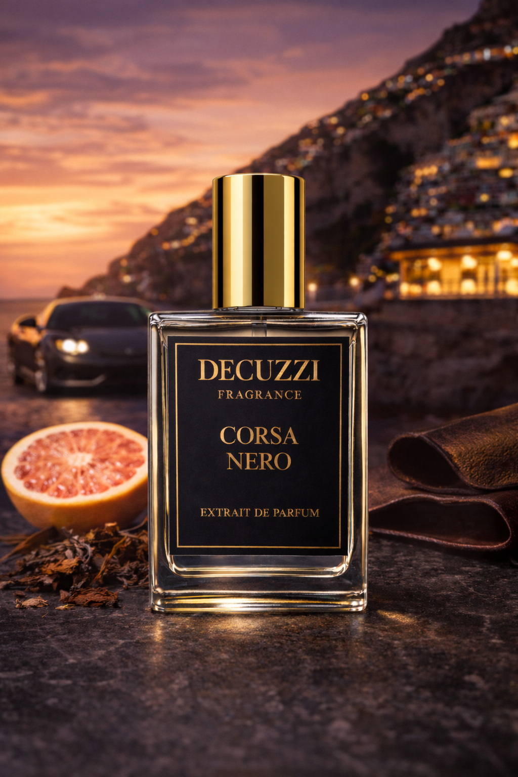 Corsa Nero Parfum - Fragancia de noche de lujo | Pomelo, canela y cuero |